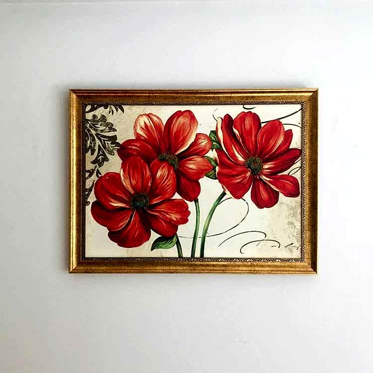 Kırmızı Çiçek Tablosu 60x80 cm