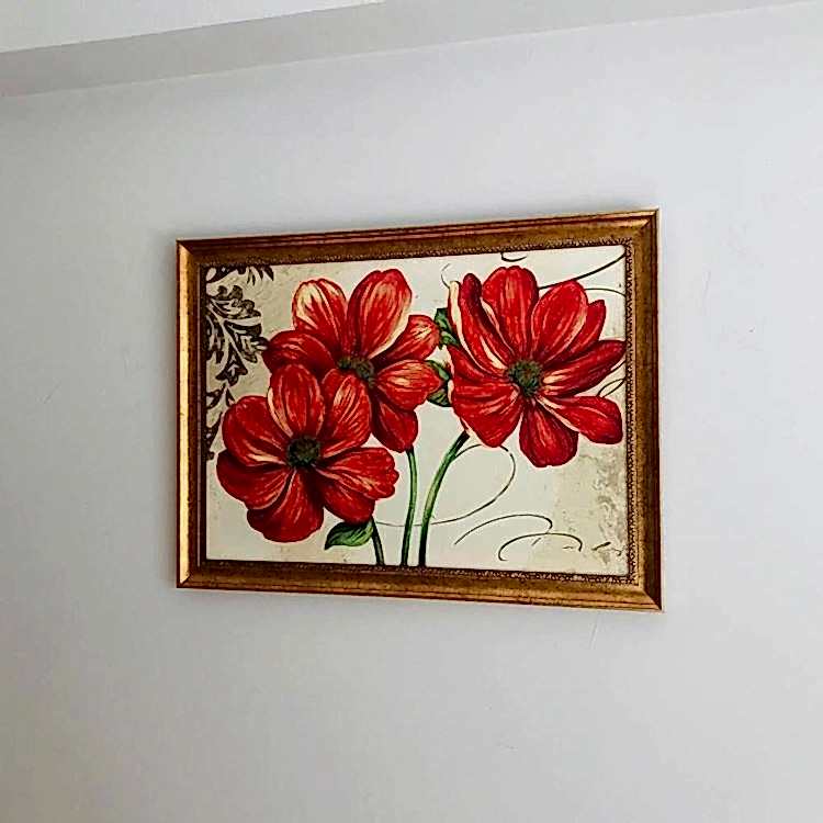 Kırmızı Çiçek Tablosu 60x80 cm