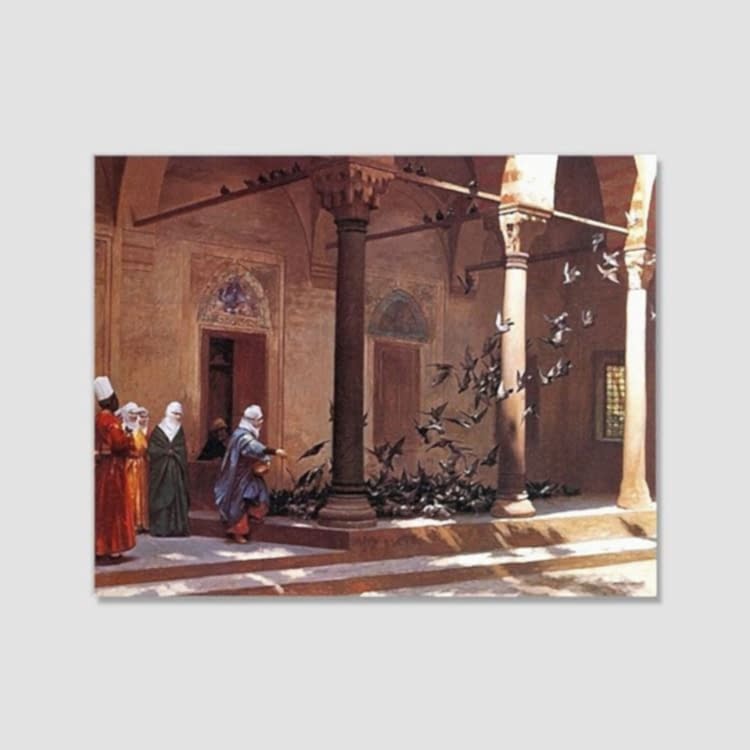 Cami Avlusunda Kuşlara Yem Veren Kadınlar