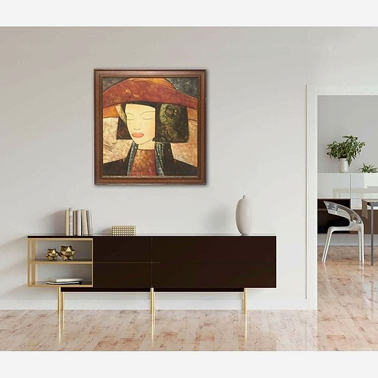 Şapkalı Kız 73x76 cm Yağlıboya Tablo