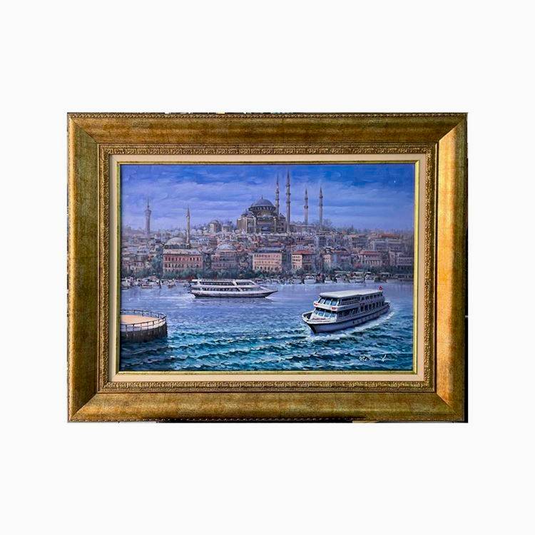 İstanbul Manzarası Yağlıboya Tablo 73x93 cm